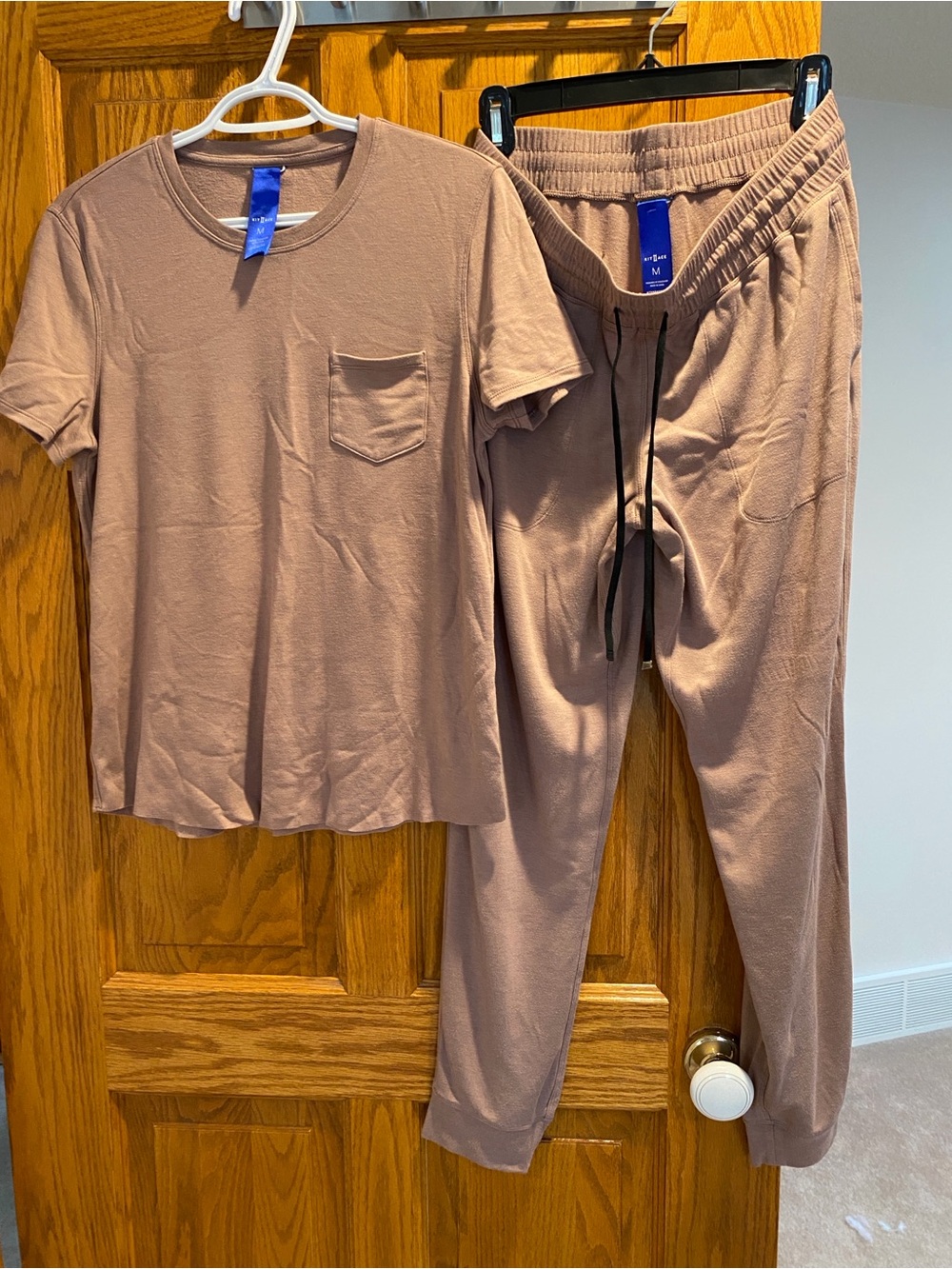 Kit and Ace Mauve Brown Short-Sleeve Top & Jogger Set